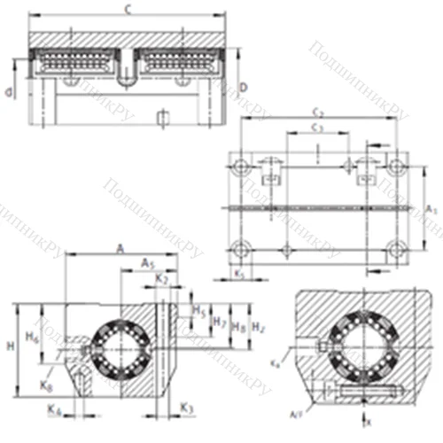 Подшипник шариковый линейный KTSS 30-PP-AS