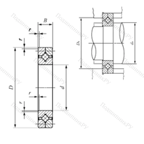 Подшипник роликовый упорно-радиальный с четырехточечным контактом CRB 12025 UU