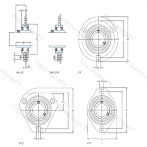 Подшипниковый узел шариковый радиальный PFD 30 TR