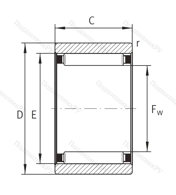 Игольчатый подшипник RNAO 16X 28X 12