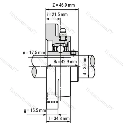Подшипниковый узел SSUCFPL 207-W - Вал: 35 мм