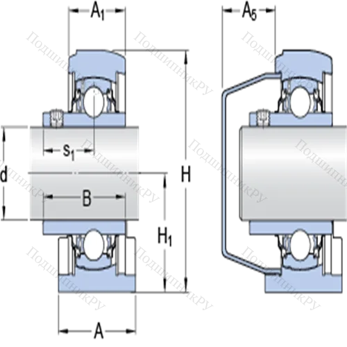 Стационарные подшипниковые узлы типа Y (литой корпус с коротким основанием, крепление стопорными винтами) SYFWK 35 LTHR