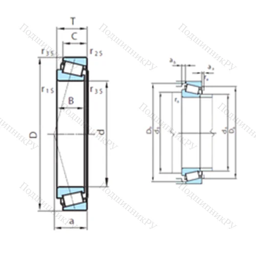 Подшипник роликовый радиально-упорный  610-308