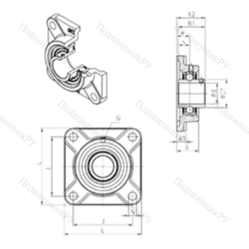Подшипниковый узел шариковый радиальный UCF 322