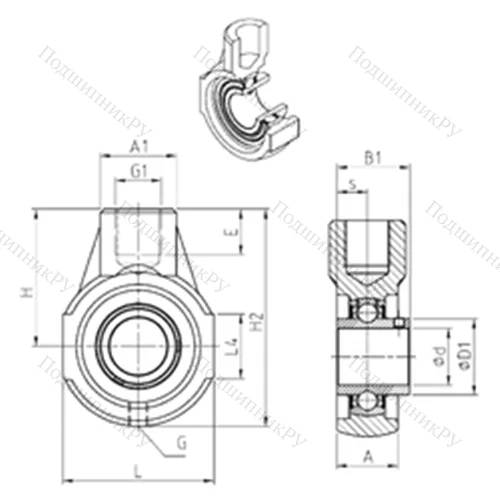 Подшипниковый узел шариковый радиальный UCEHE 205