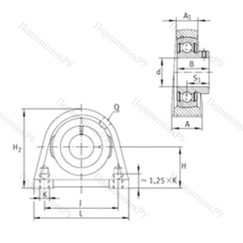 Подшипниковый узел шариковый радиальный PSHEY 45