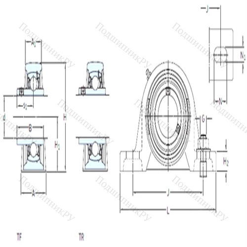 Подшипниковый узел шариковый радиальный SYH 1.1/8 WF