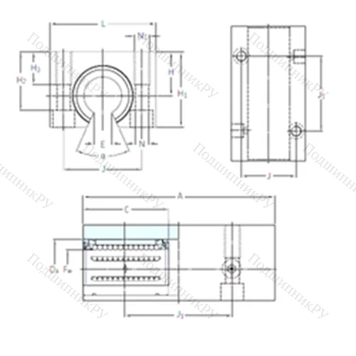 Подшипник шариковый линейный LTCF 25-2LS