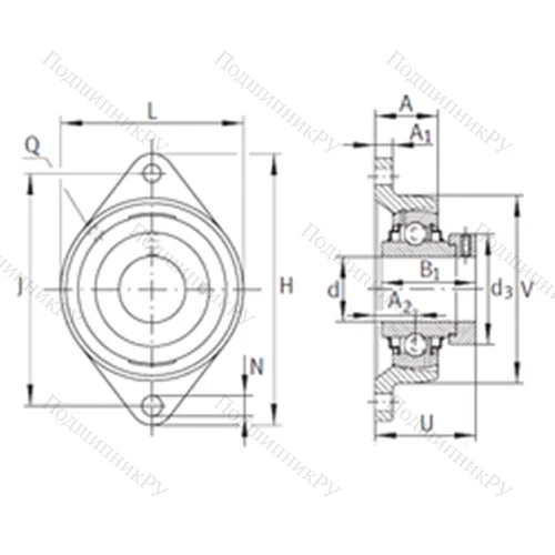 Подшипниковый узел шариковый радиальный RCJT 1/2