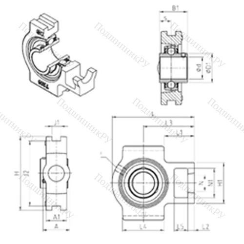 Подшипниковый узел шариковый радиальный UCT 204