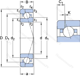 Подшипник 7016 ACE/HCP 4AH 1
