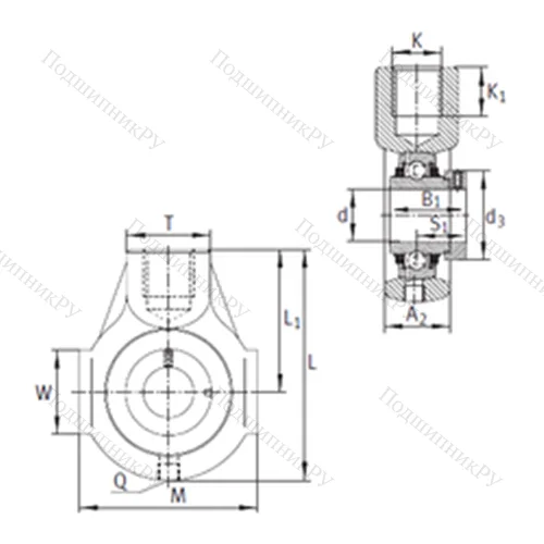 Подшипниковый узел шариковый радиальный THE 30