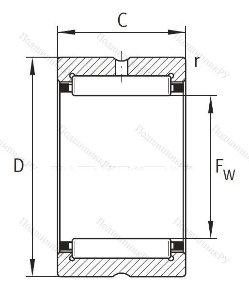 Игольчатый подшипник NK 38/20