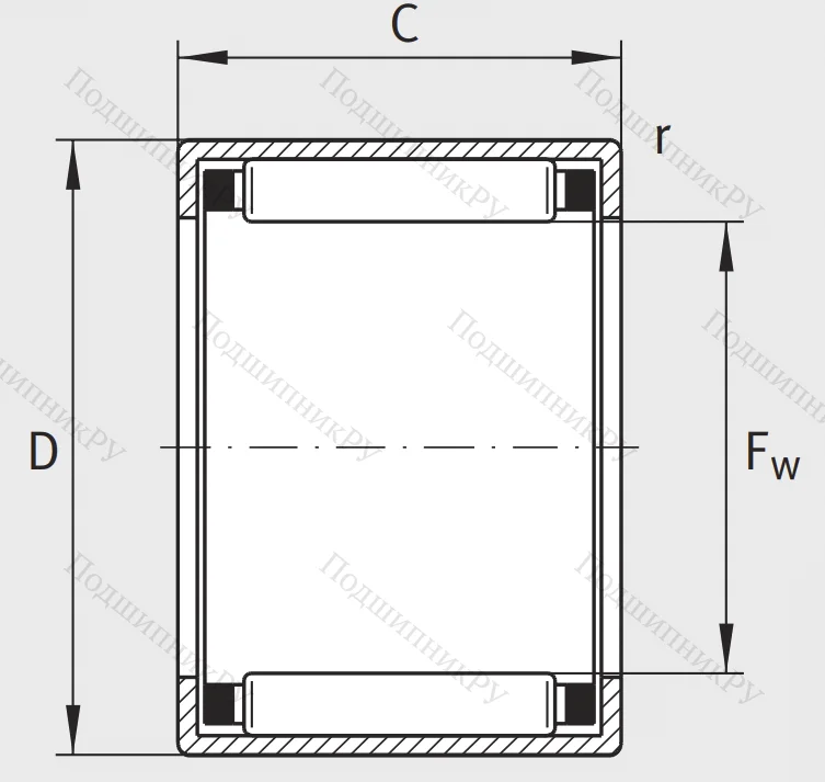 Игольчатый подшипник HK 4520 B