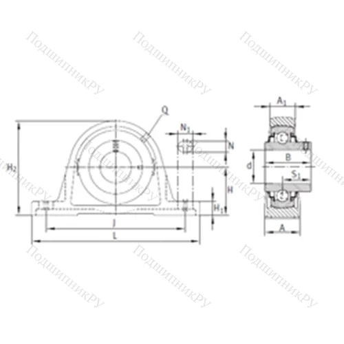 Подшипниковый узел шариковый радиальный RASEY 17