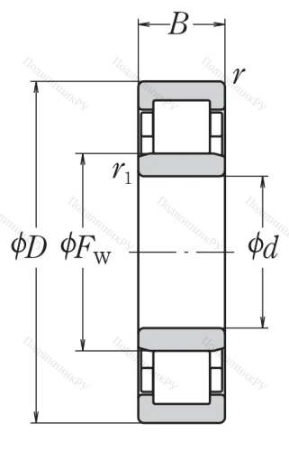 Роликовый цилиндрический подшипник NU 205 ET C 3 от производителя  NSK