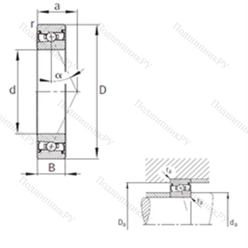 Подшипник шариковый радиально-упорный HSS 7010-E-T-P 4S