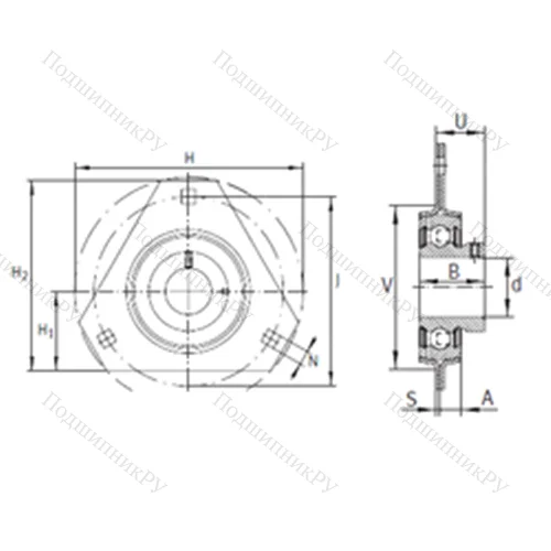 Подшипниковый узел шариковый радиальный RATRY 35