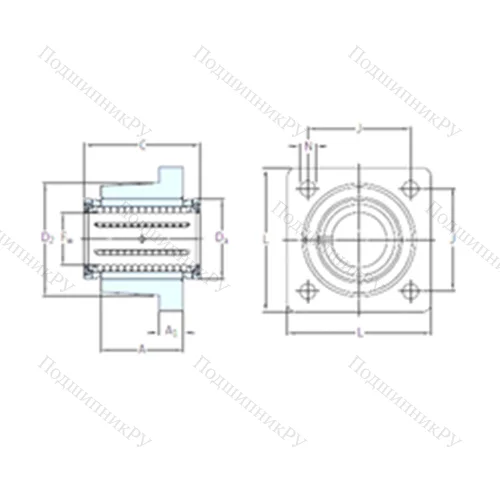 Подшипник шариковый линейный LVCR 50-2LS