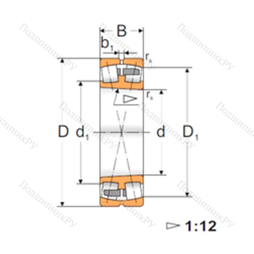Подшипник роликовый радиальный самоцентрирующийся 22211K