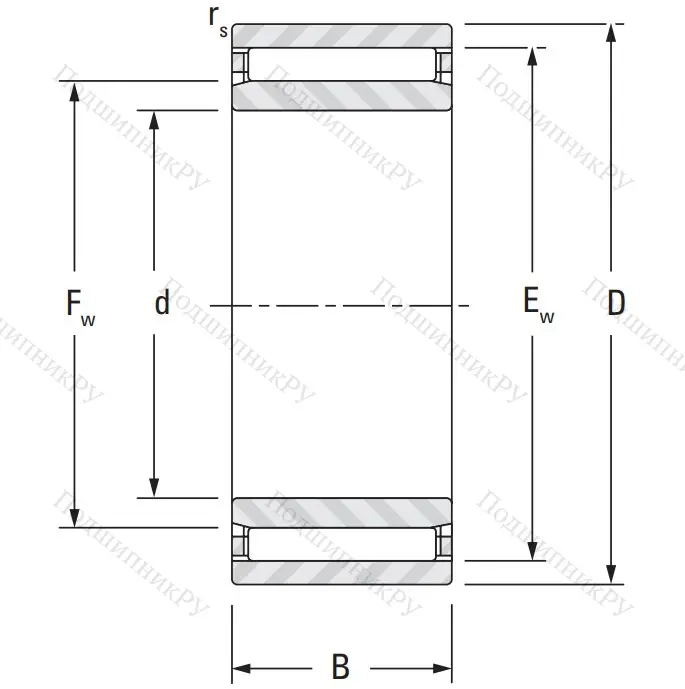 Игольчатый подшипник NAO 17x30x13