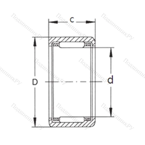 Подшипник игольчатый радиальный HK 1212