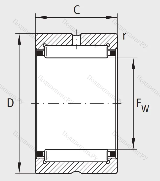 Игольчатый подшипник NK 15/16 XL