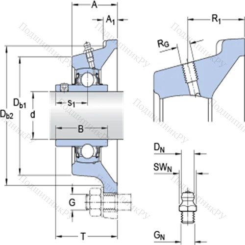 Фланцевые подшипниковые узлы типа Y (корпус типа Y-TECH, квадратный фланец, крепление стопорными винтами) FYM 2.7/16 TF