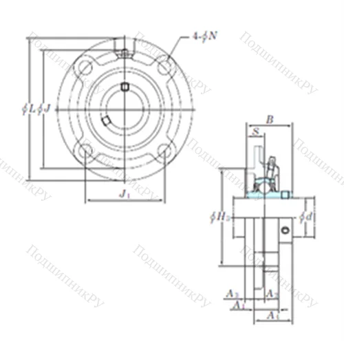 Подшипниковый узел шариковый радиальный UCFCX 14-44