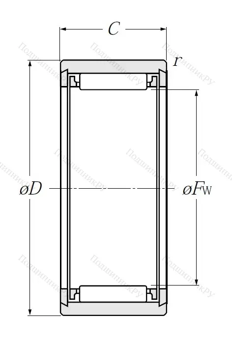 Игольчатый подшипник NK 12/12
