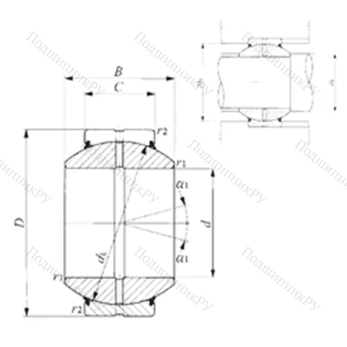 Подшипник скольжения сферический GE 120GS-2RS