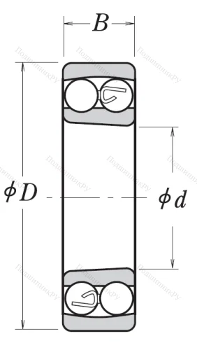 Двухрядный шариковый подшипник 2209 K 2RSTNGC 3 от производителя  NSK