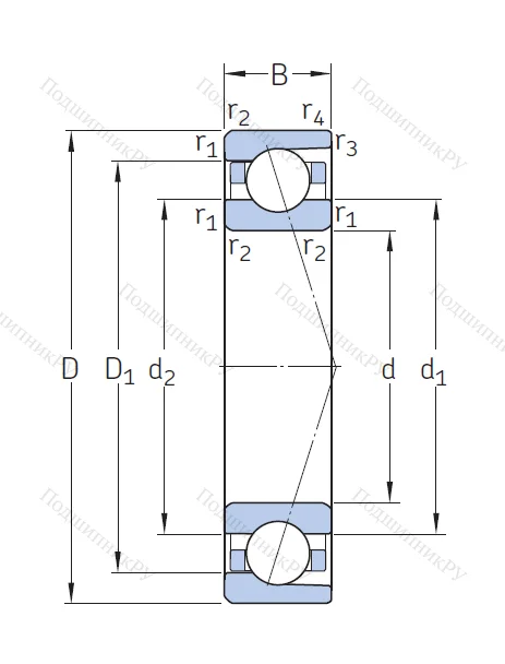 Сверхточный подшипник 7008 CDGA/P 4A