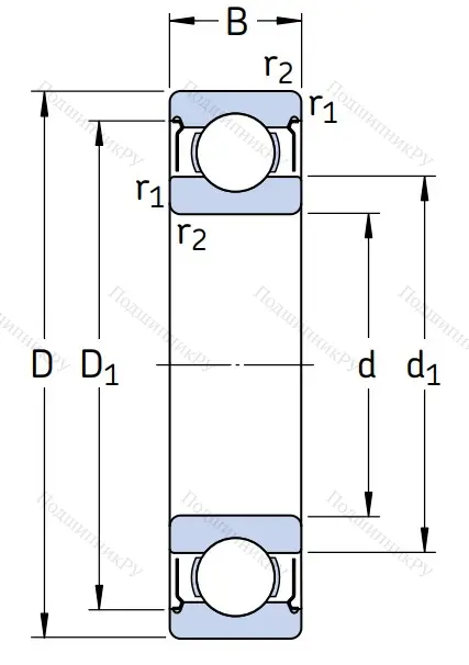 Однорядный шариковый подшипник W 607 2Z