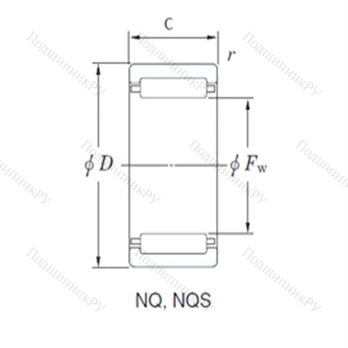 Подшипник игольчатый радиальный NQS 22/20D