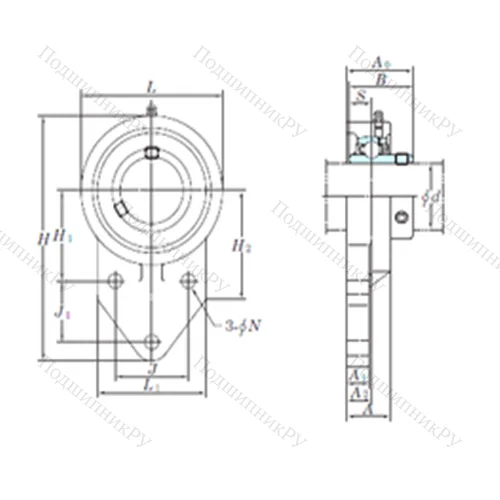 Подшипниковый узел шариковый радиальный UCFB 207-23