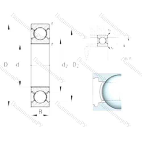 Подшипник шариковый радиальный 6206-C