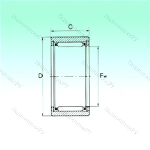 Подшипник игольчатый радиальный NKS 8 TN