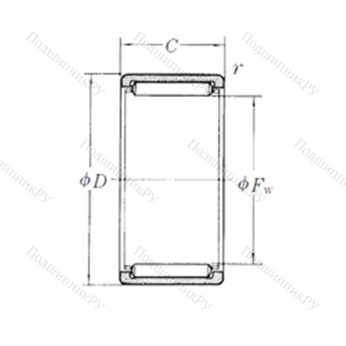 Подшипник игольчатый радиальный RLM 809525-1