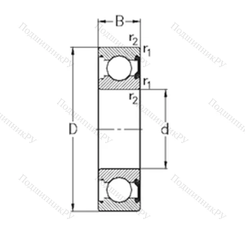 Подшипник шариковый радиальный 6020-2RSR