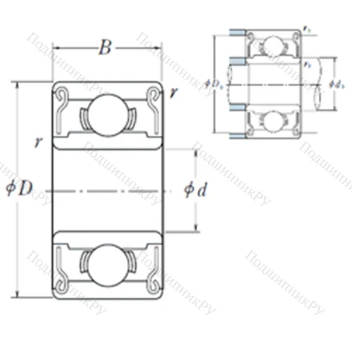 Подшипник шариковый радиальный R 1-4ZZ