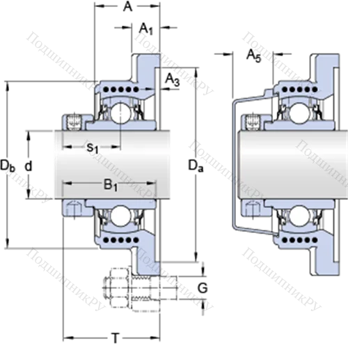 Фланцевые подшипниковые узлы типа Y (корпус типа Y-TECH, квадратный фланец, крепление стопорными винтами) FYK 40 WR/VL 065