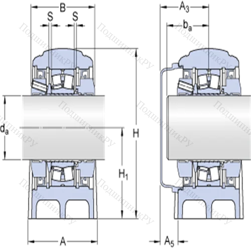 Стационарные роликоподшипниковые узлы (SKF ConCentra, для метрических валов) SYNT 50 LTF