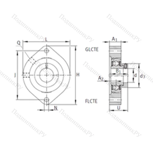Подшипниковый узел шариковый радиальный GLCTE 30