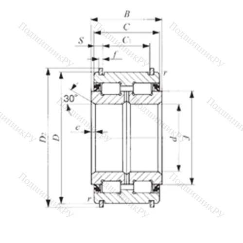 Подшипник роликовый радиальный NAS 5020UUNR