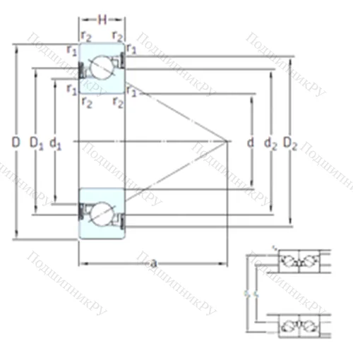 Подшипник шариковый упорно-радиальный BSD 50100 CG-2RZ