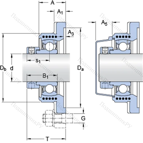 Фланцевые подшипниковые узлы типа Y (корпус типа Y-TECH, квадратный фланец, крепление стопорными винтами) FYK 30 FE