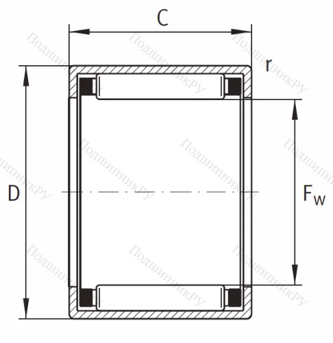 Игольчатый подшипник HK 1212 B от производителя  INA