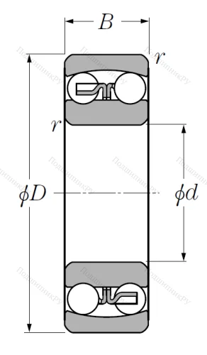Двухрядный шариковый подшипник 1219 S от производителя  NTN