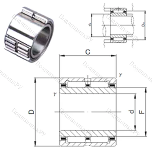 Подшипник игольчатый радиальный NA 6917